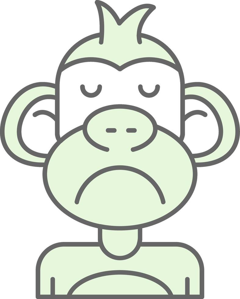 triste verde ligero relleno icono vector