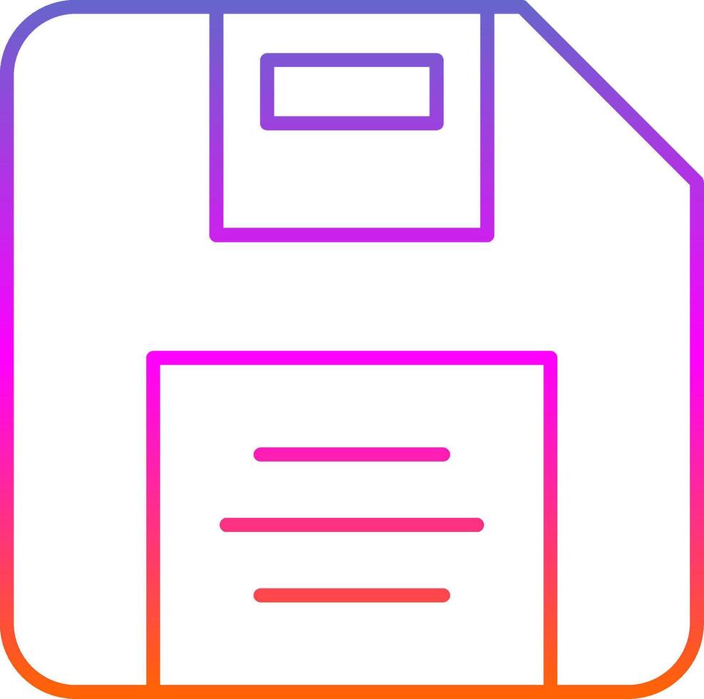 Diskette Line Gradient Icon vector