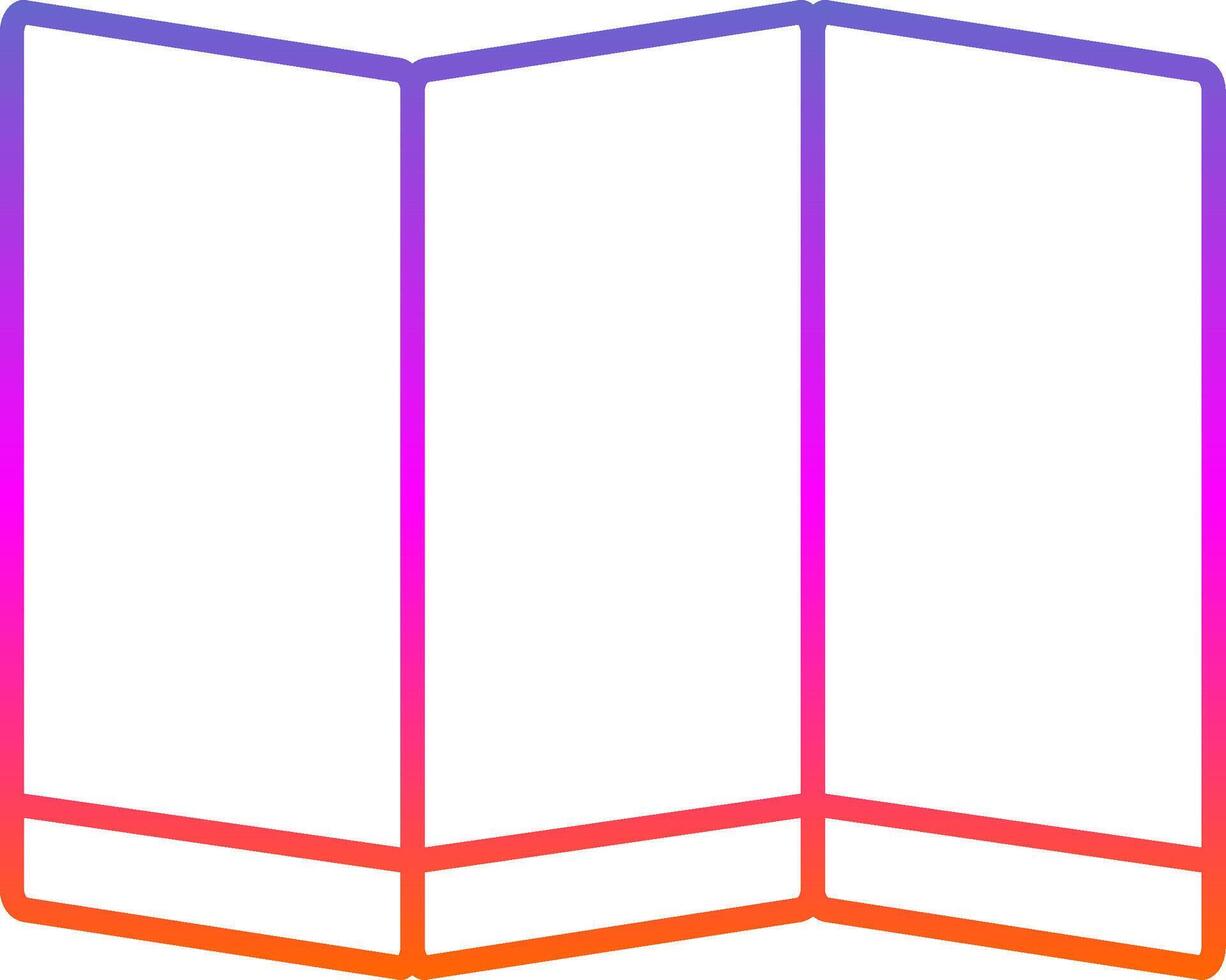 Folding Screen Line Gradient Icon vector