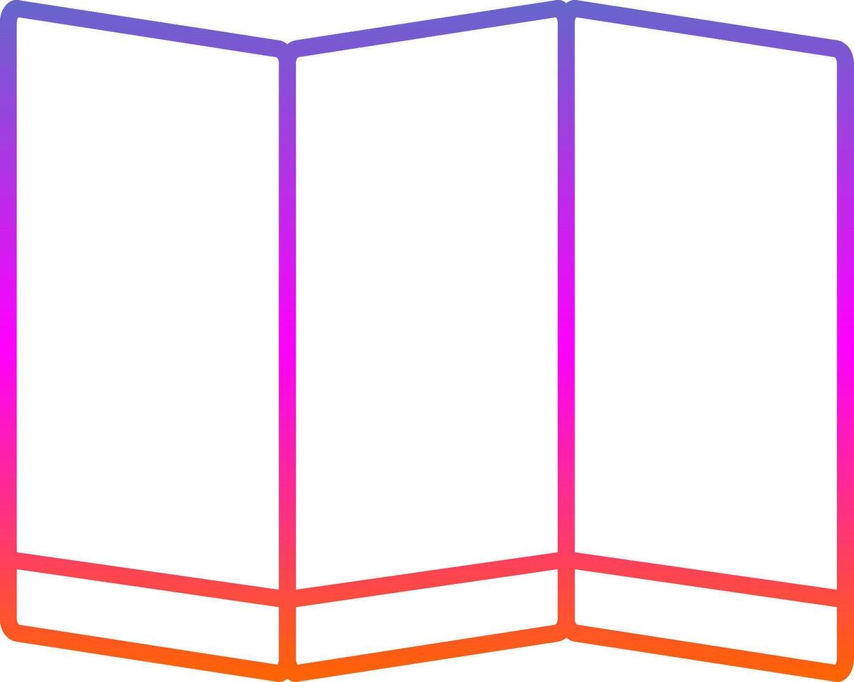 Folding Screen Line Gradient Icon vector