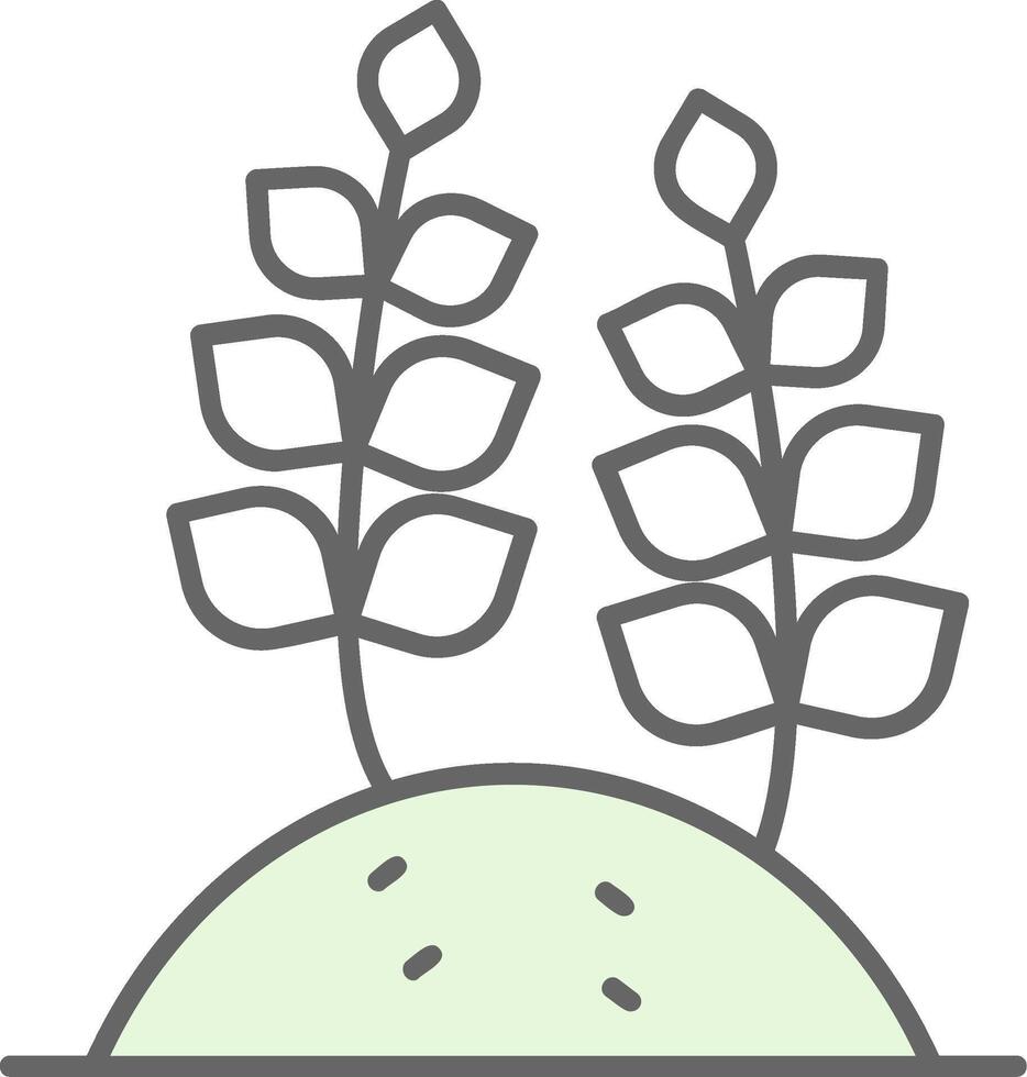 trigo verde ligero relleno icono vector