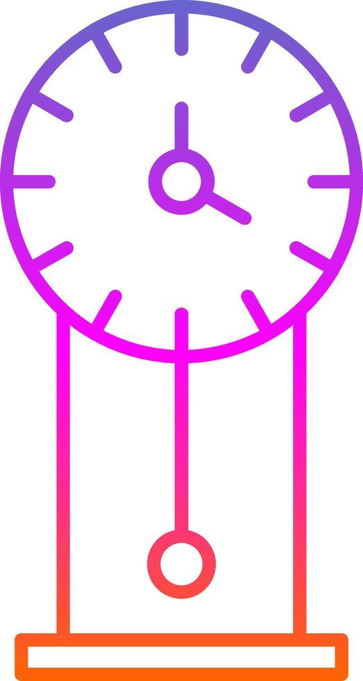Vintage Clock Line Gradient Icon vector