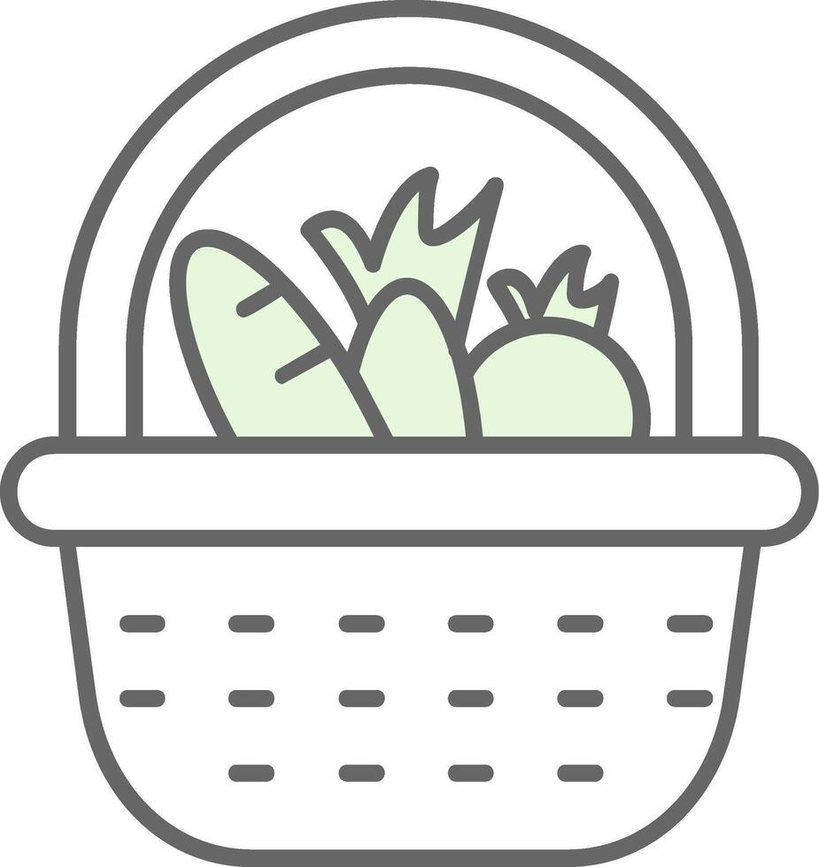 cesta verde ligero relleno icono vector