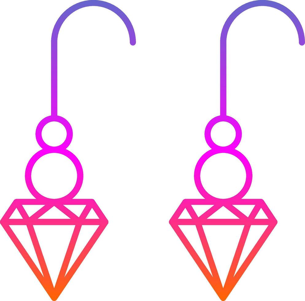 Round Earrings Line Gradient Icon vector