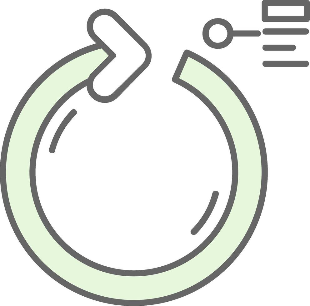 Circular Arrow Green Light Fillay Icon vector