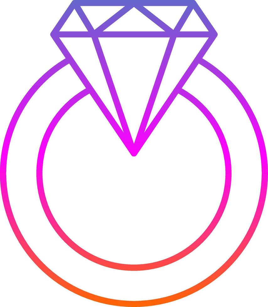 Diamond Ring Line Gradient Icon vector