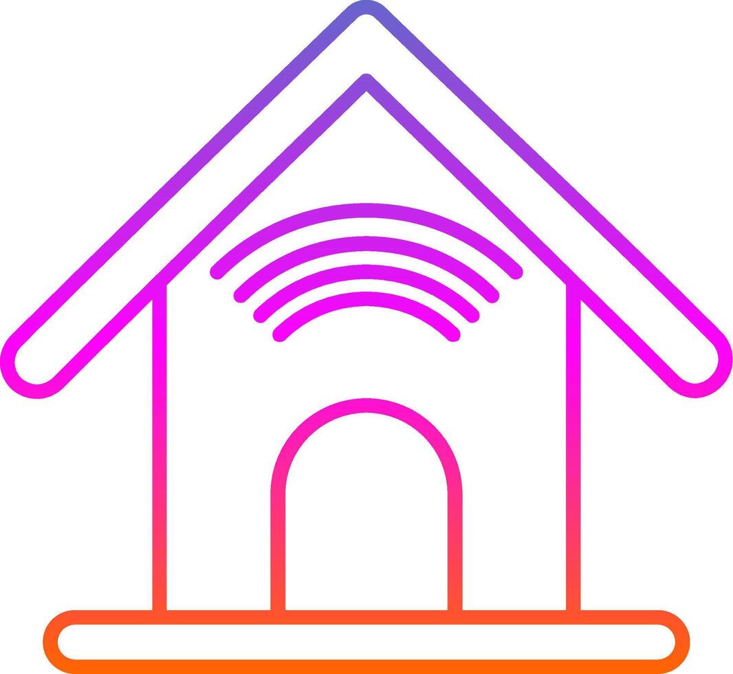 icono de gradiente de línea de hogar inteligente vector