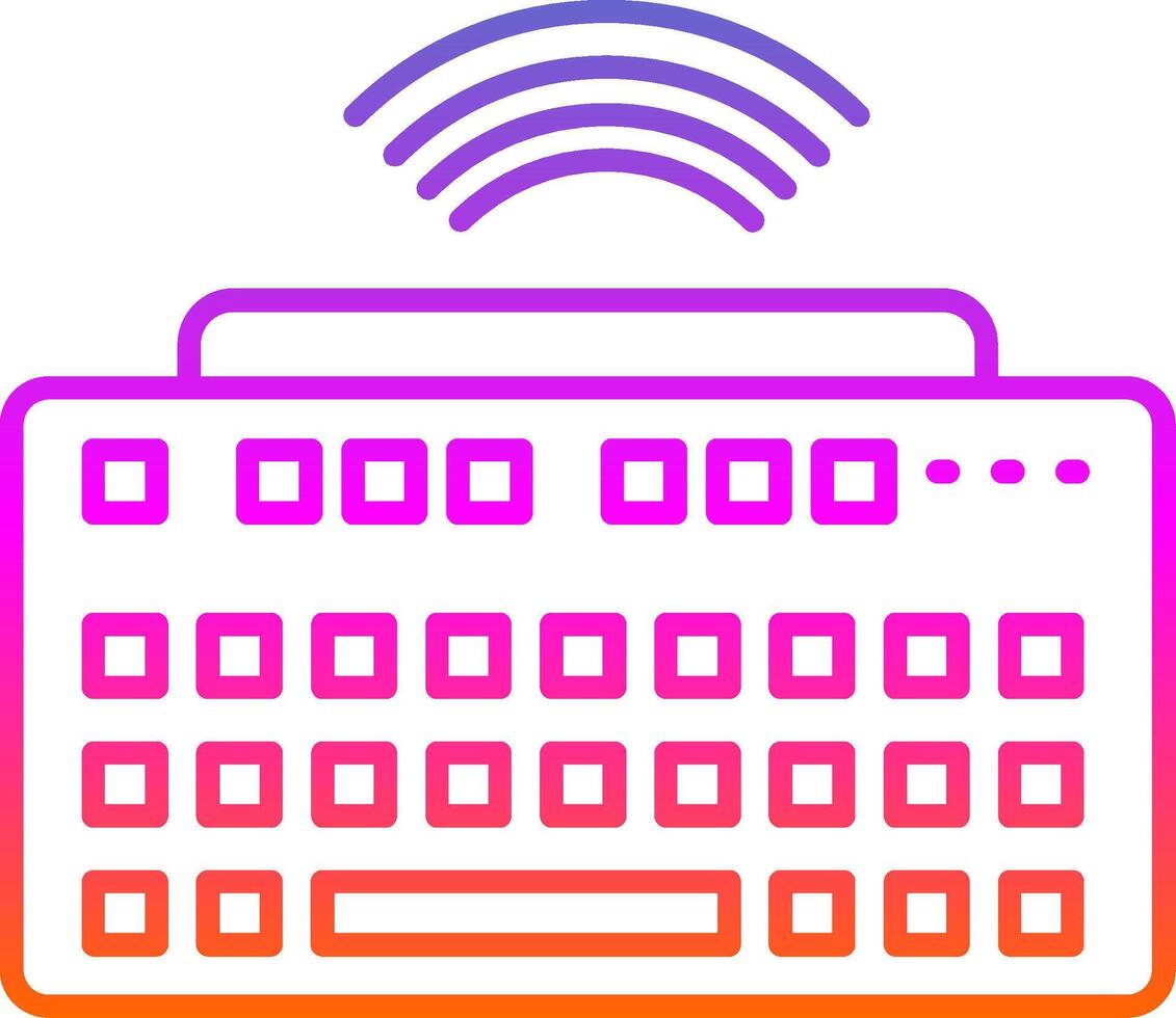 icono de degradado de línea de teclado inalámbrico vector