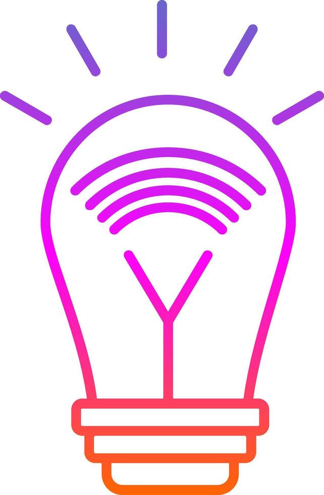 Smart Bulb Line Gradient Icon vector