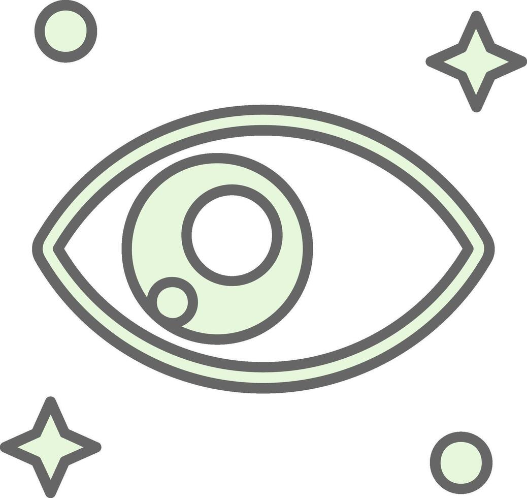 ojo verde ligero relleno icono vector