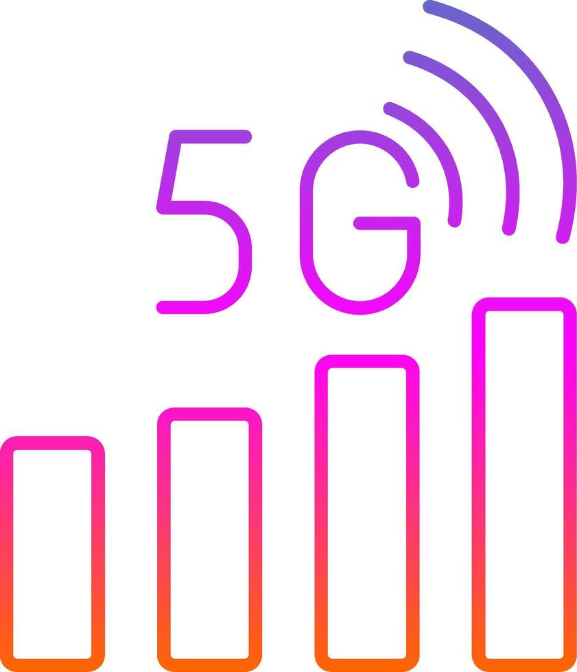 Signal Status Line Gradient Icon vector