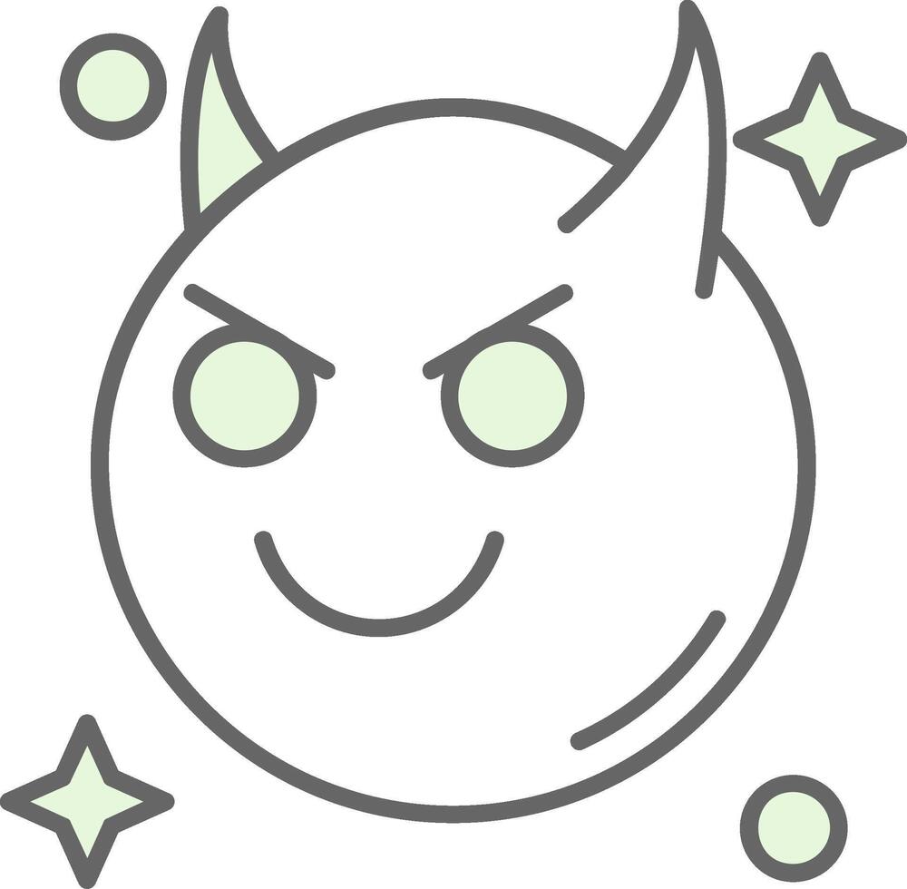 demonio verde ligero relleno icono vector