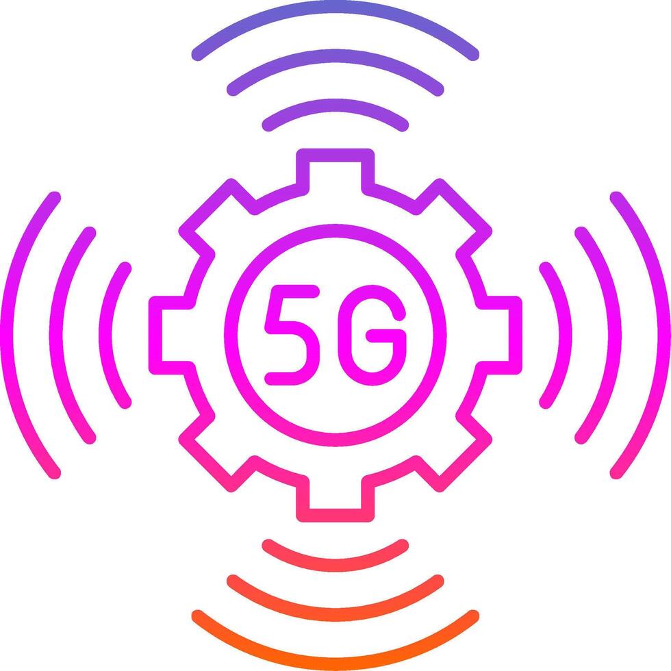 5G Line Gradient Icon vector
