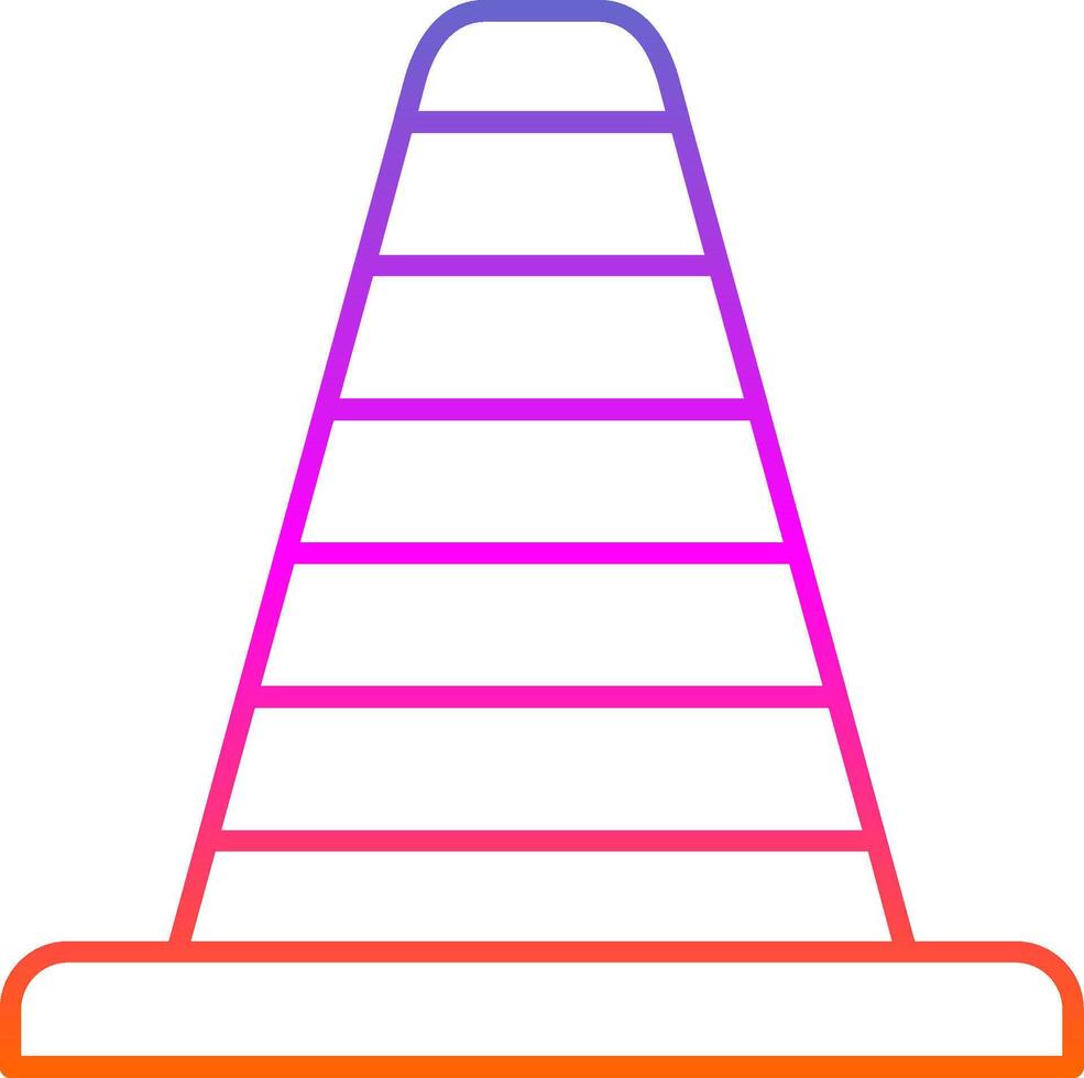 Traffic Cone Line Gradient Icon vector
