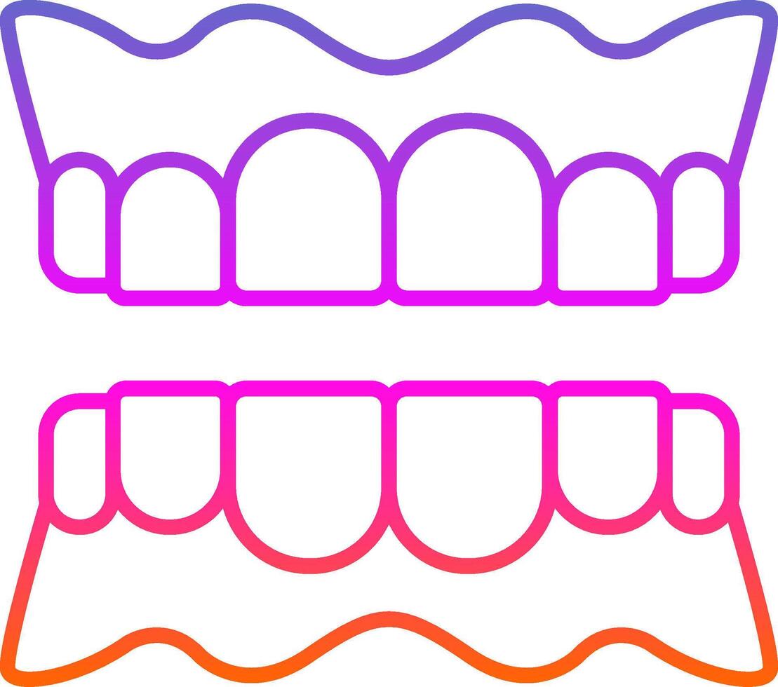 Denture Line Gradient Icon vector