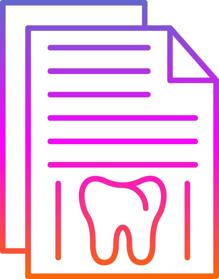 Dental Record Line Gradient Icon vector