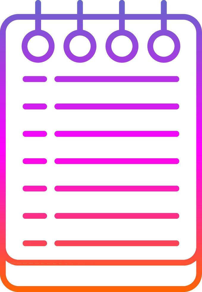 Notes Line Gradient Icon vector