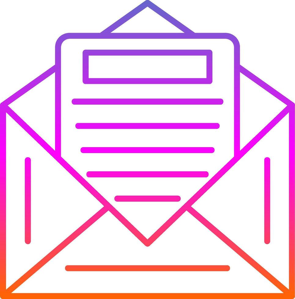 icono de gradiente de línea de correo electrónico vector