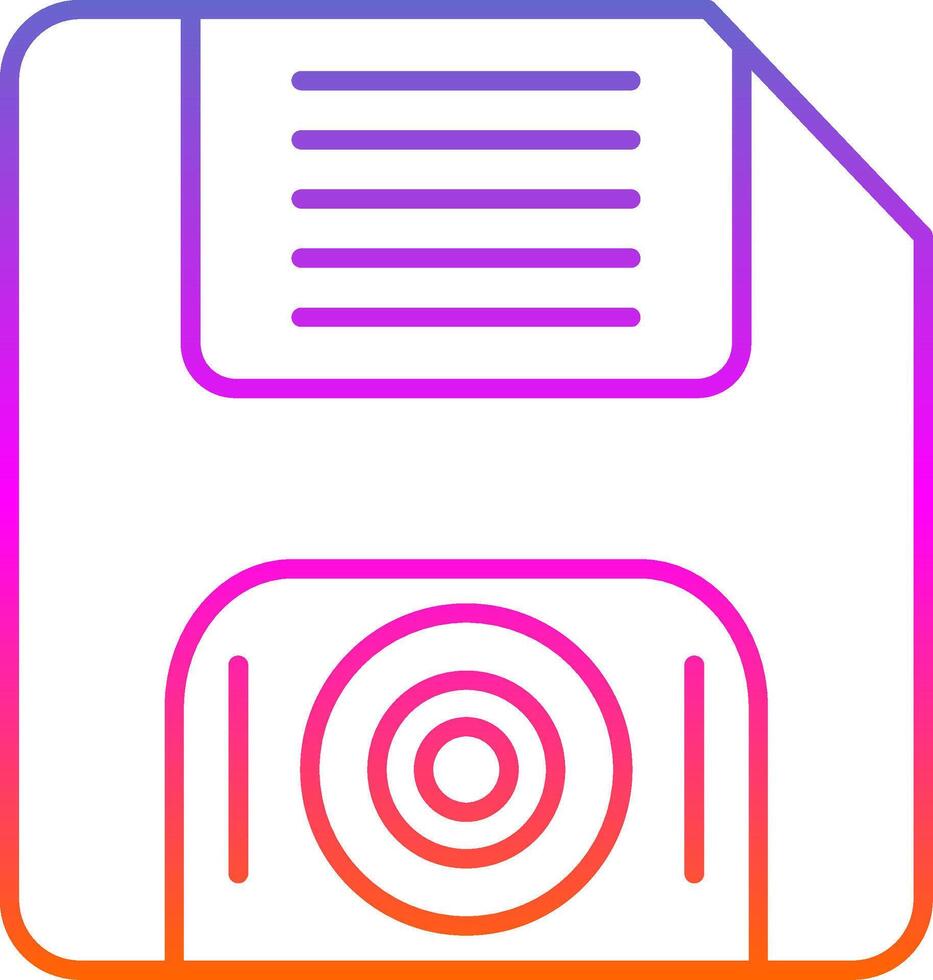 Floppy Disk Line Gradient Icon vector