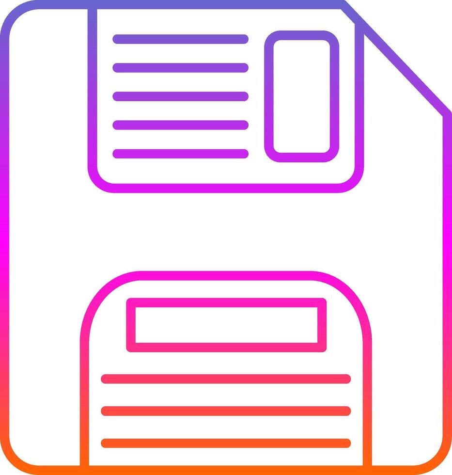 Floppy Disk Line Gradient Icon vector