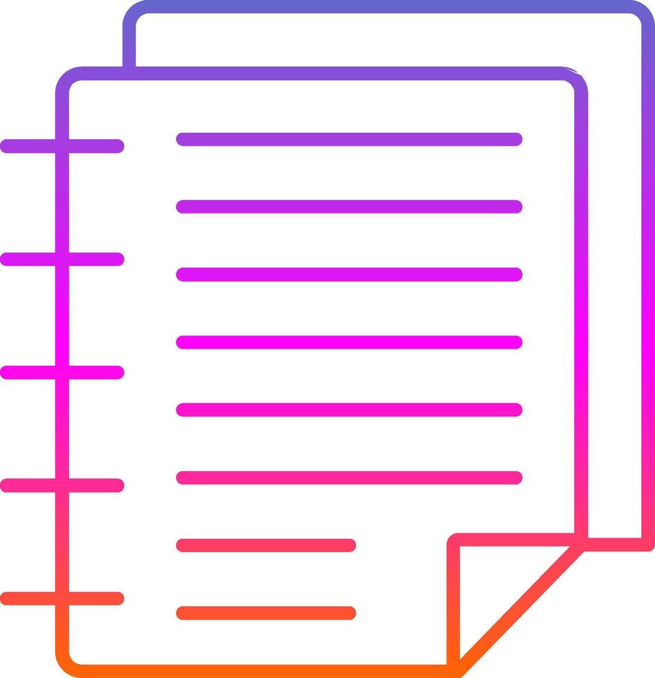 Notes Line Gradient Icon vector