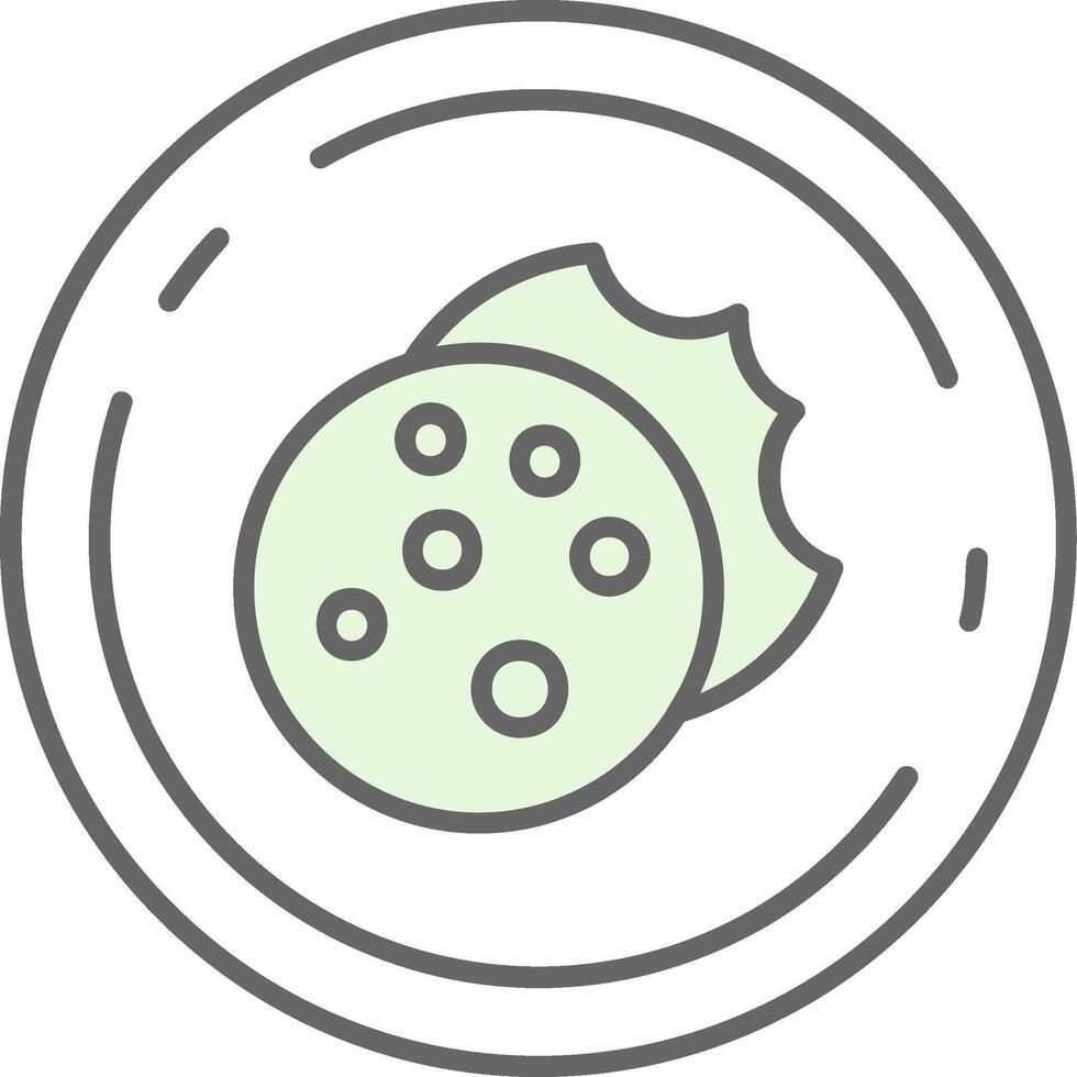 Galleta verde ligero relleno icono vector