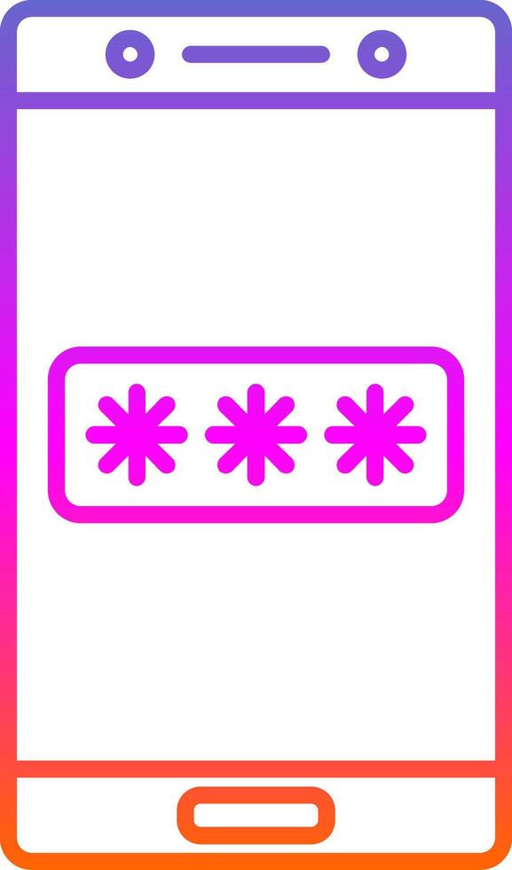 Password Line Gradient Icon vector