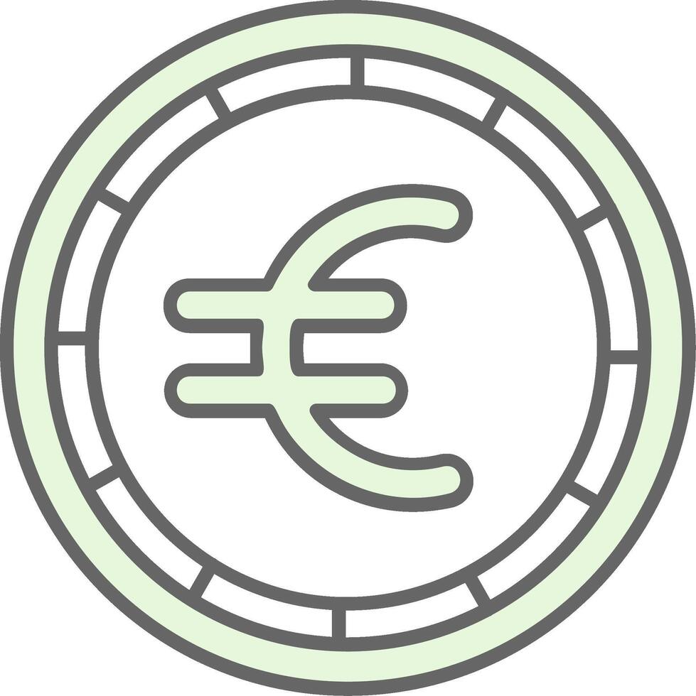 Euro Green Light Fillay Icon vector