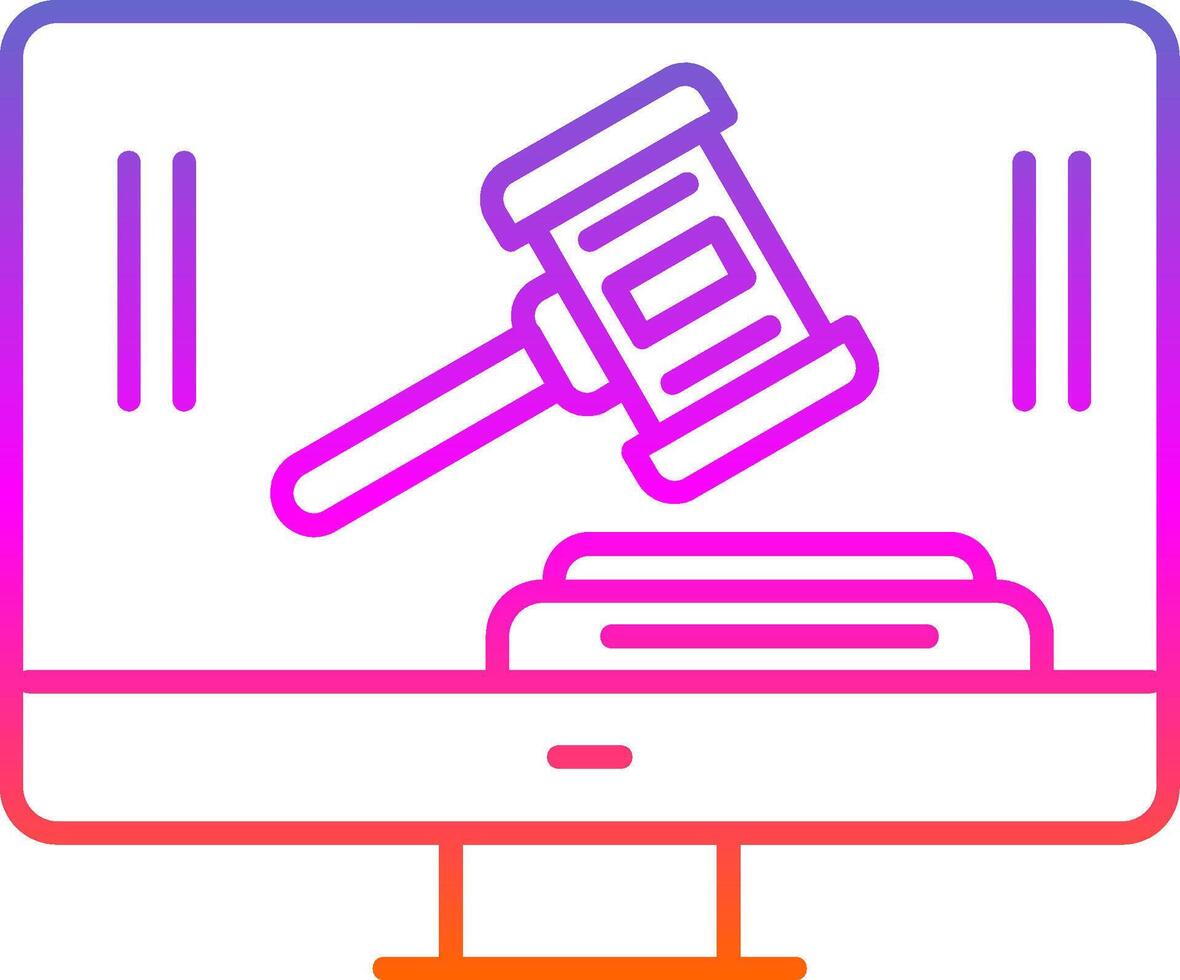 Auction Line Gradient Icon vector