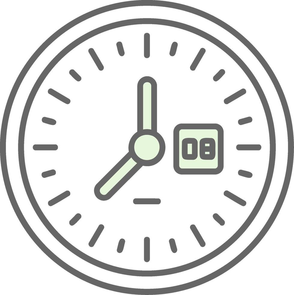reloj verde ligero relleno icono vector