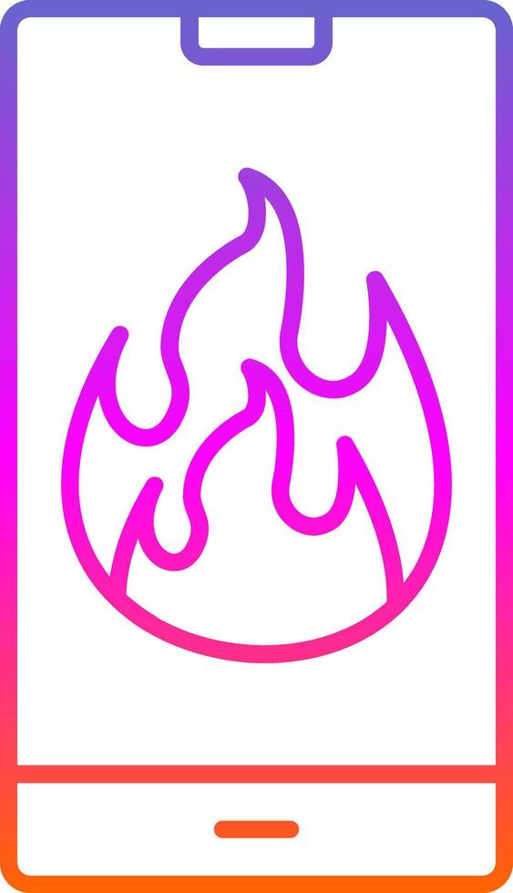 Flame Line Gradient Icon vector