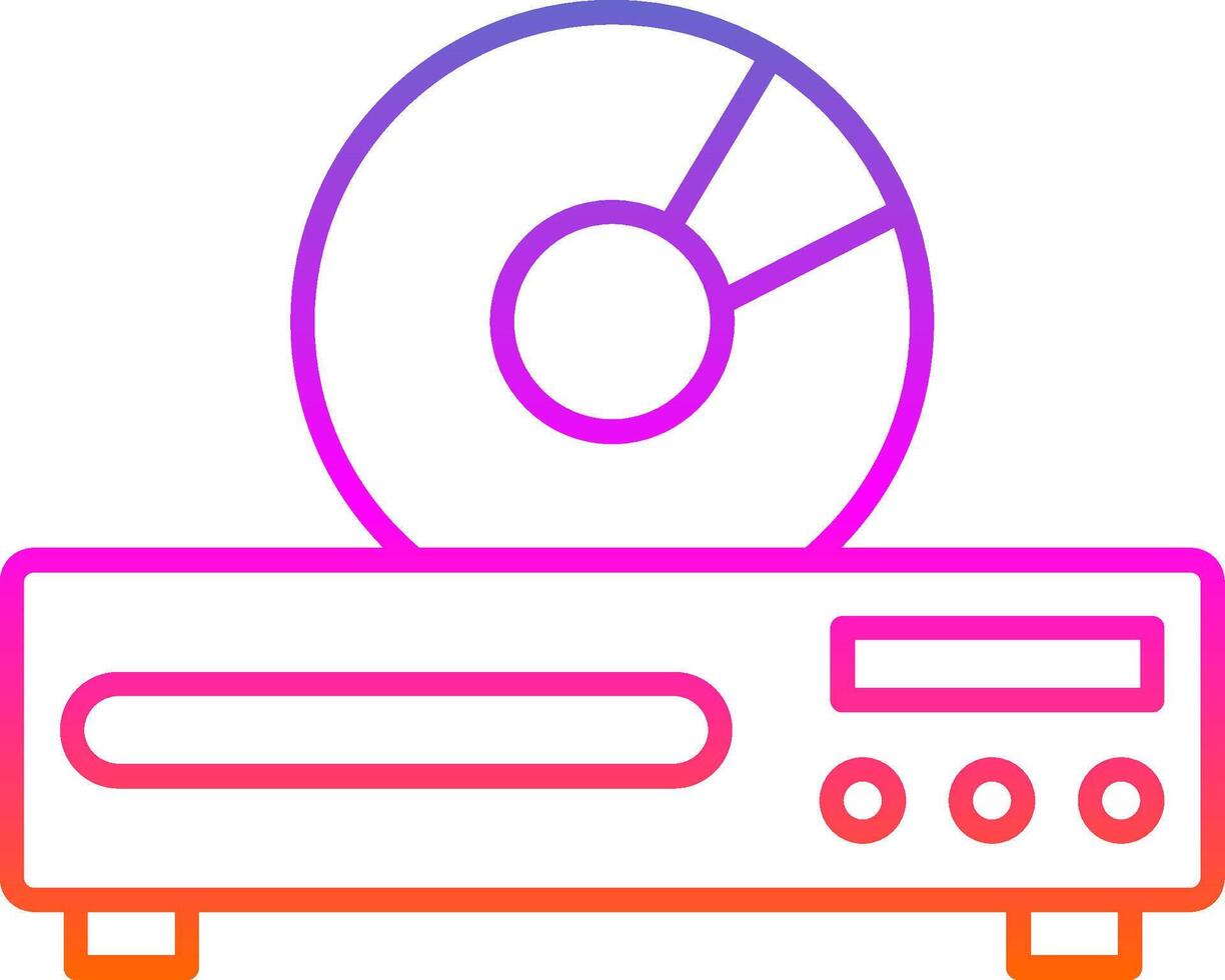Dvd Player Line Gradient Icon vector