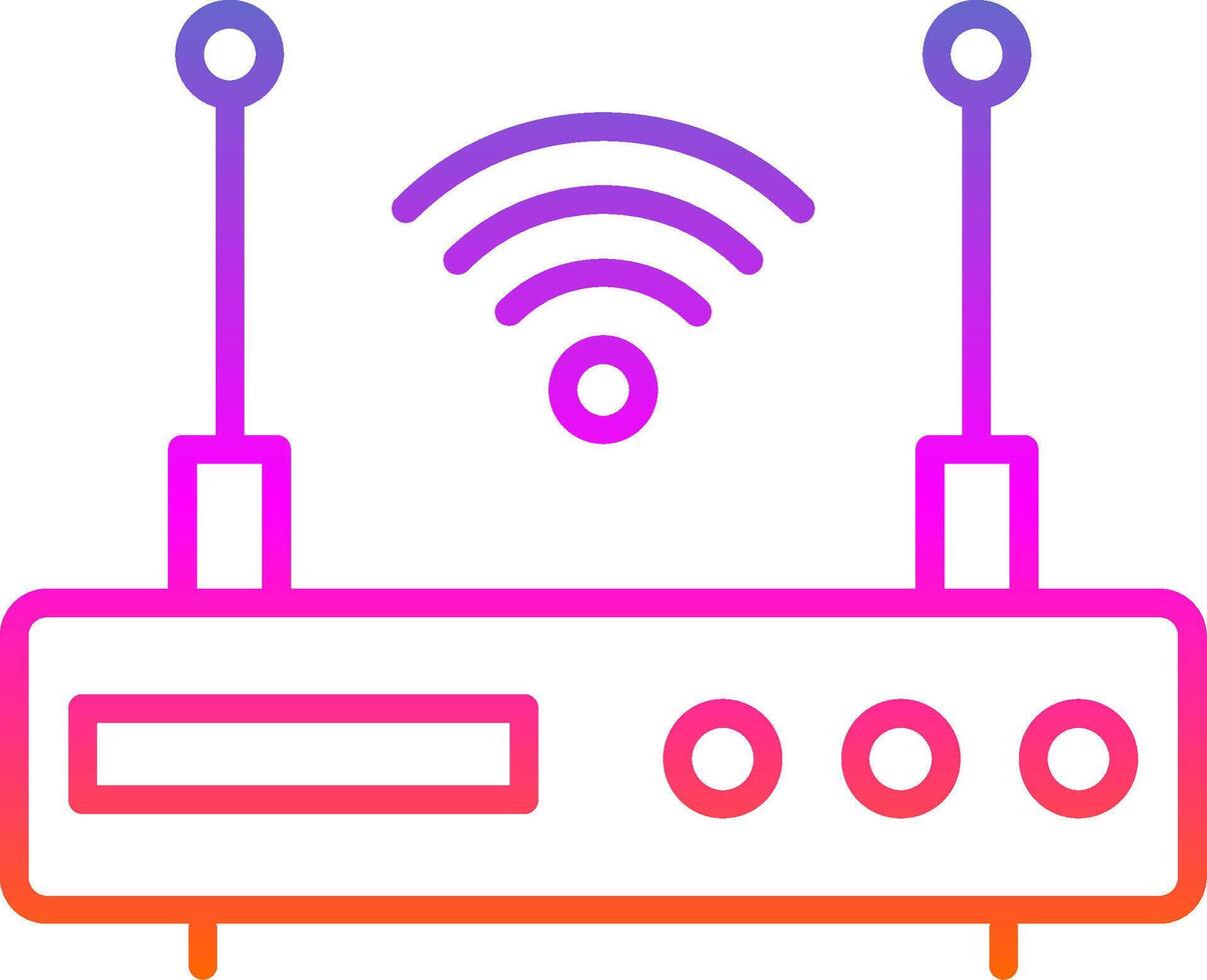 Modem Line Gradient Icon vector