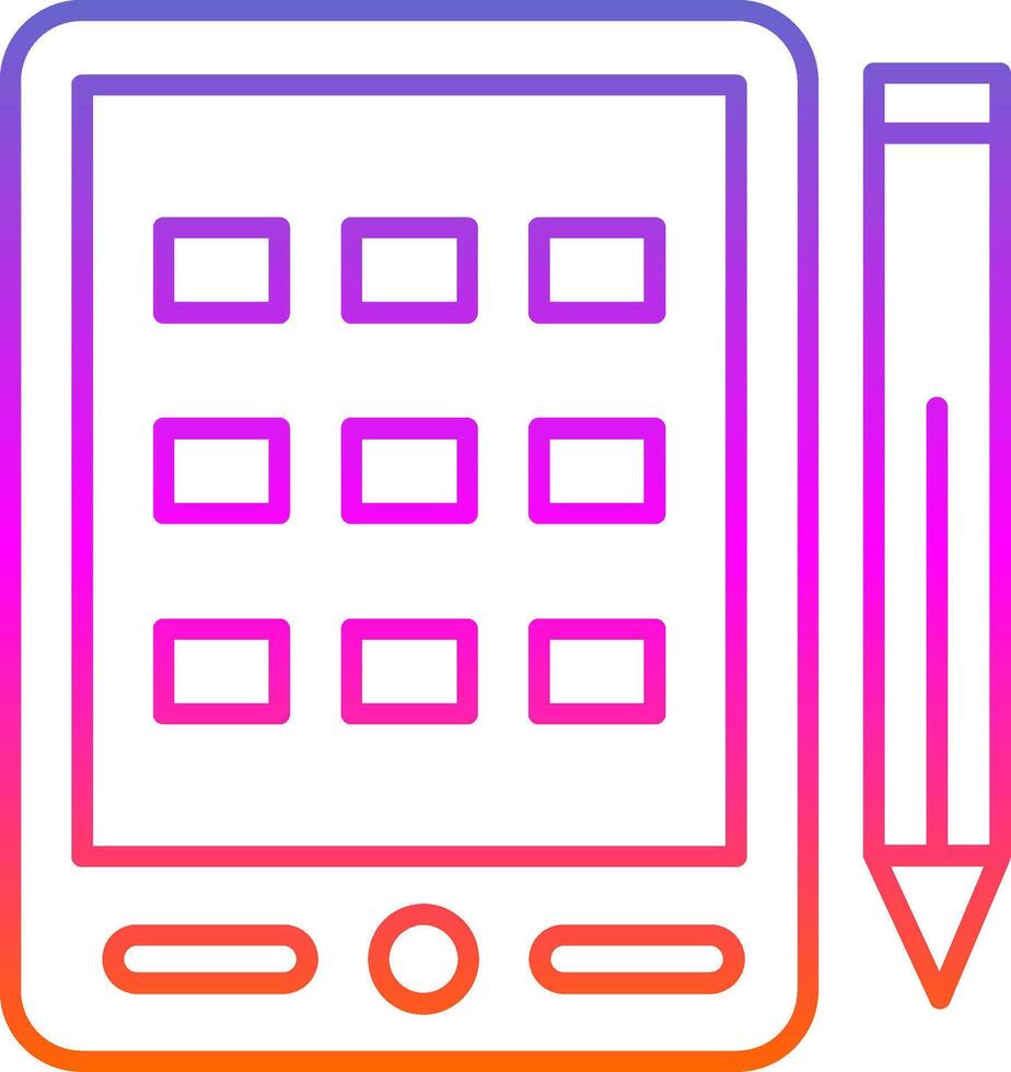 Drawing Tablet Line Gradient Icon vector