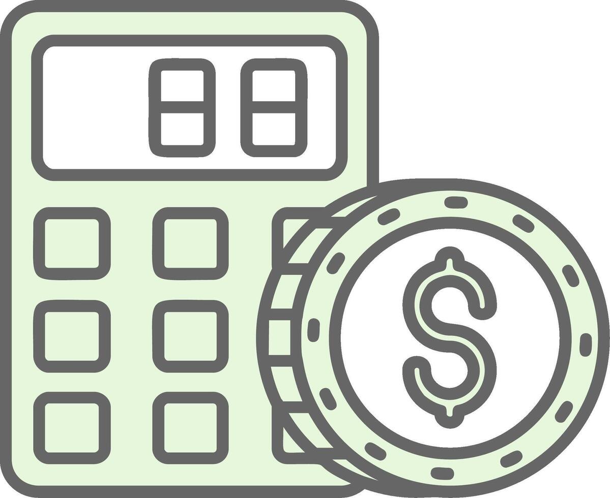 Calculator Green Light Fillay Icon vector