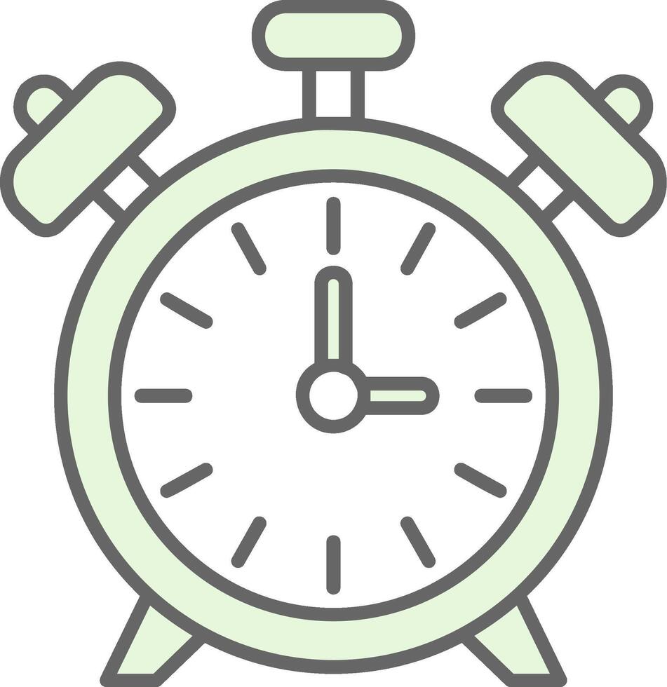 Alarm clock Green Light Fillay Icon vector