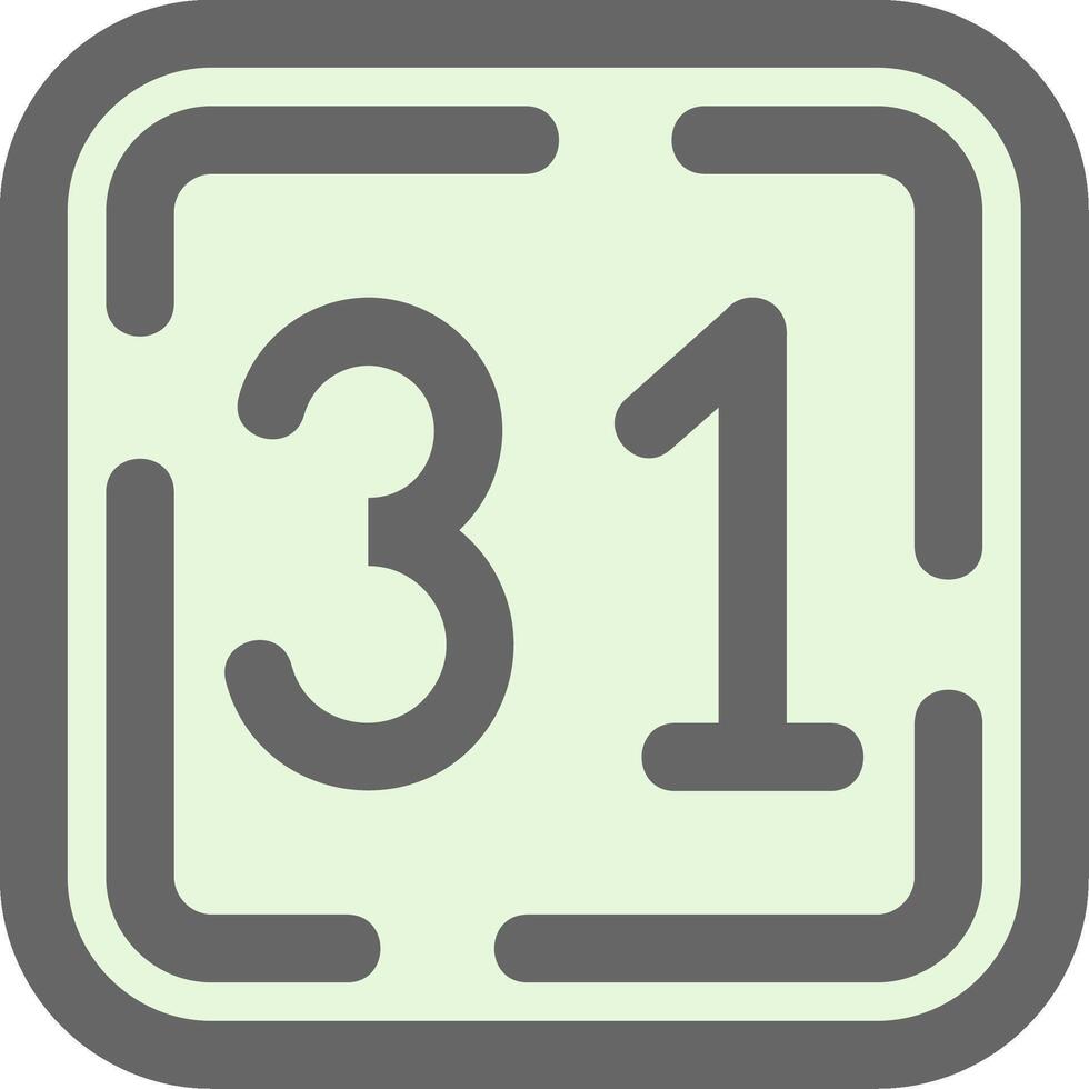 Thirty One Green Light Fillay Icon vector
