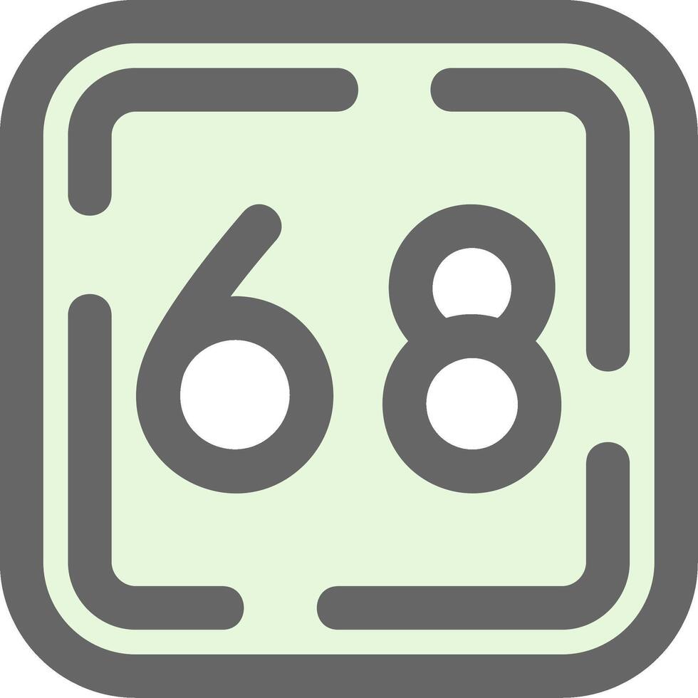sesenta ocho verde ligero relleno icono vector