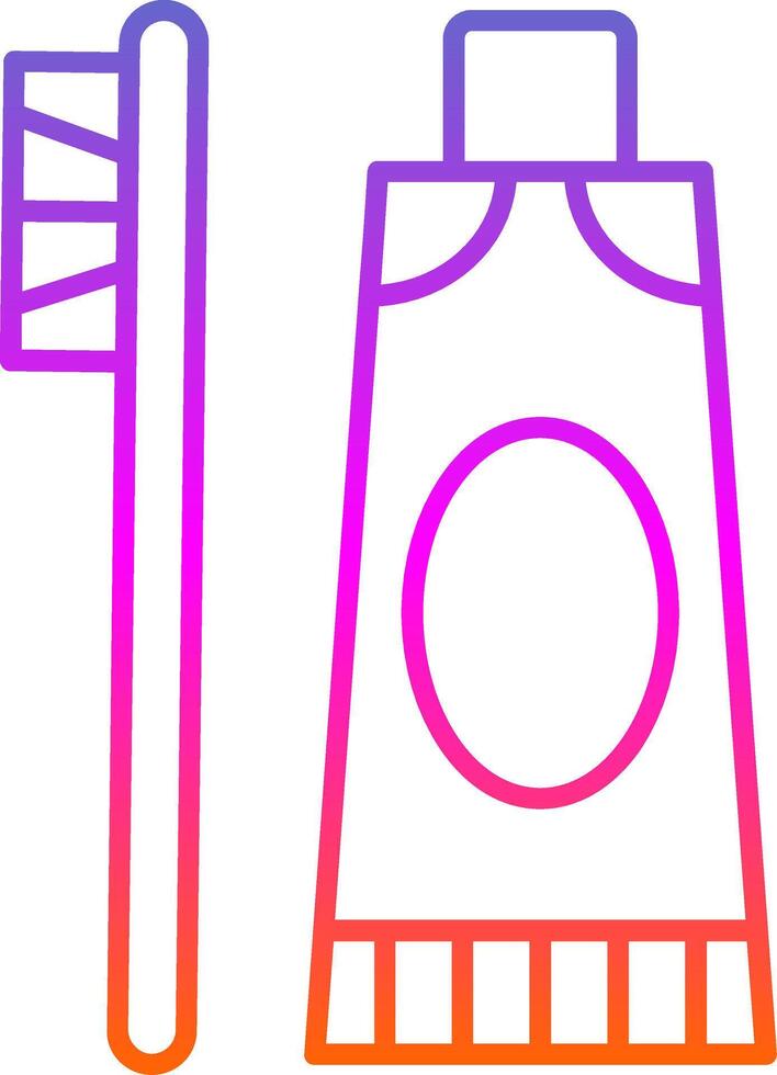 Toothpaste Line Gradient Icon vector