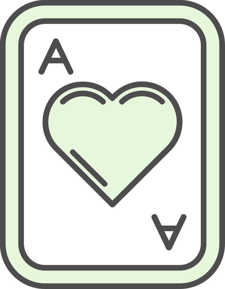 corazones verde ligero relleno icono vector