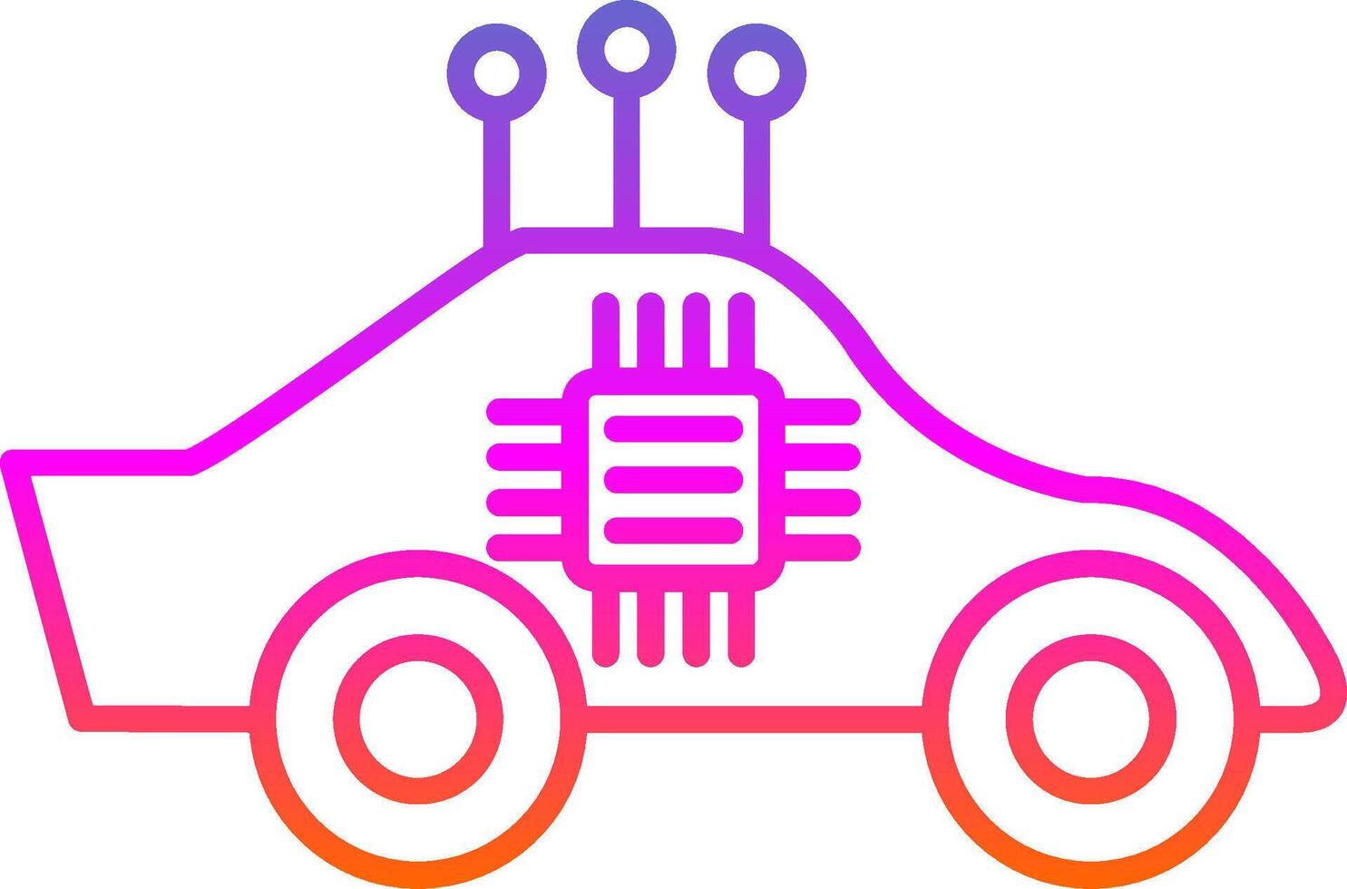 Autonomous Car Line Gradient Icon vector