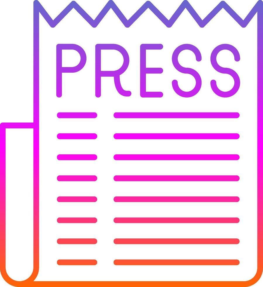 Press Release Line Gradient Icon vector