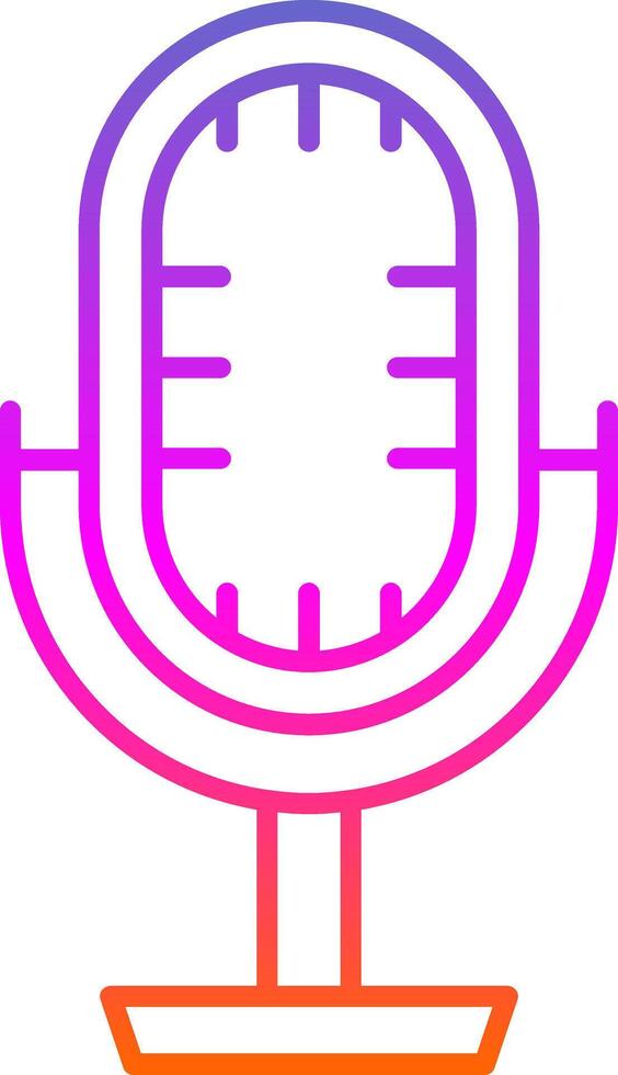 Studio Microphone Line Gradient Icon vector