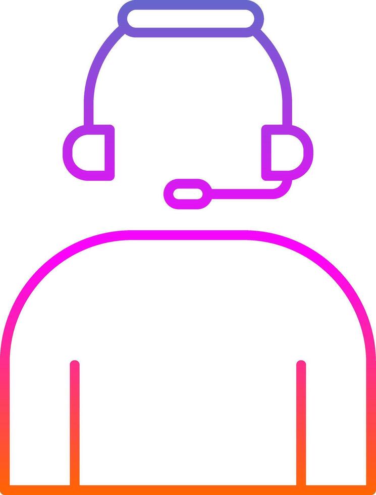 Headset Line Gradient Icon vector