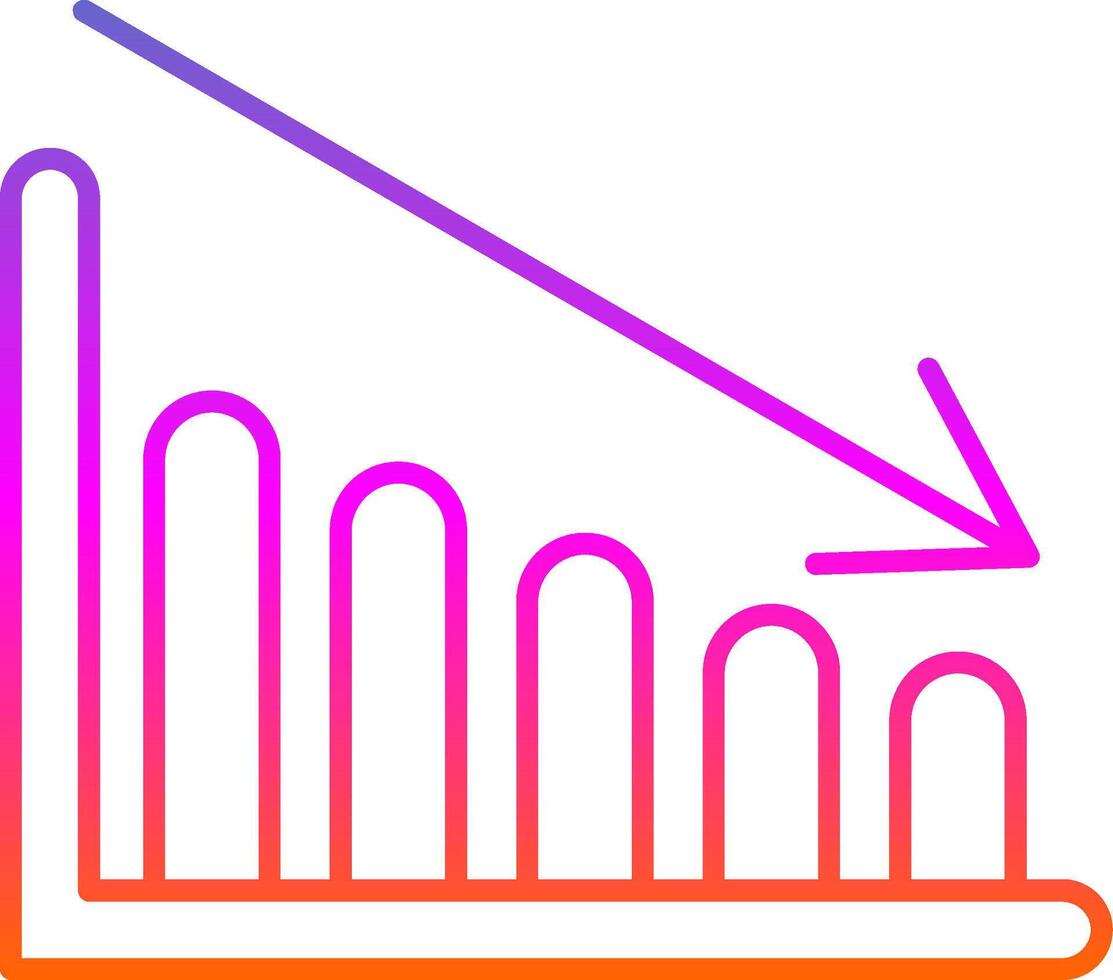 Chart Line Gradient Icon vector