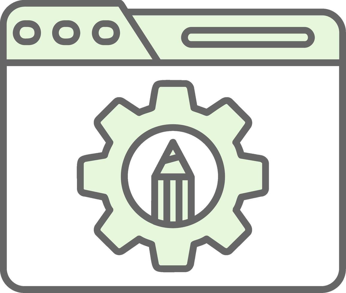 Settings Green Light Fillay Icon vector