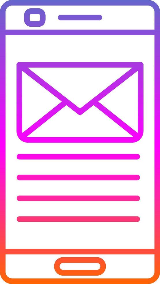 icono de gradiente de línea de correo electrónico vector