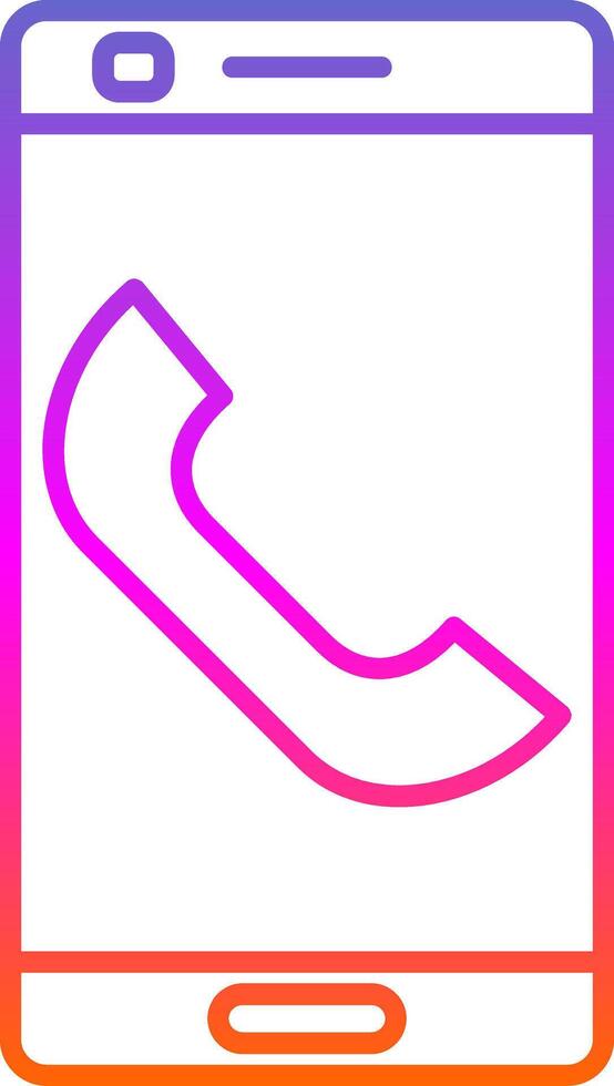 Phone Line Gradient Icon vector
