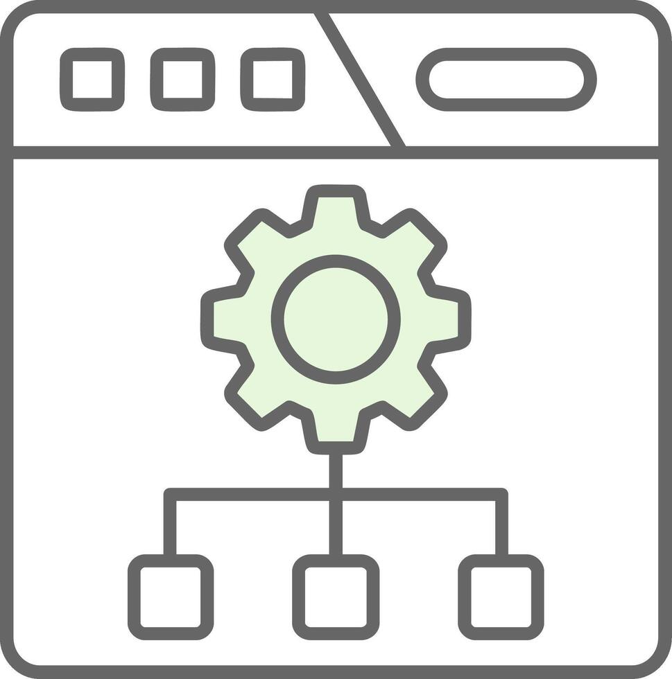 Setting Green Light Fillay Icon vector