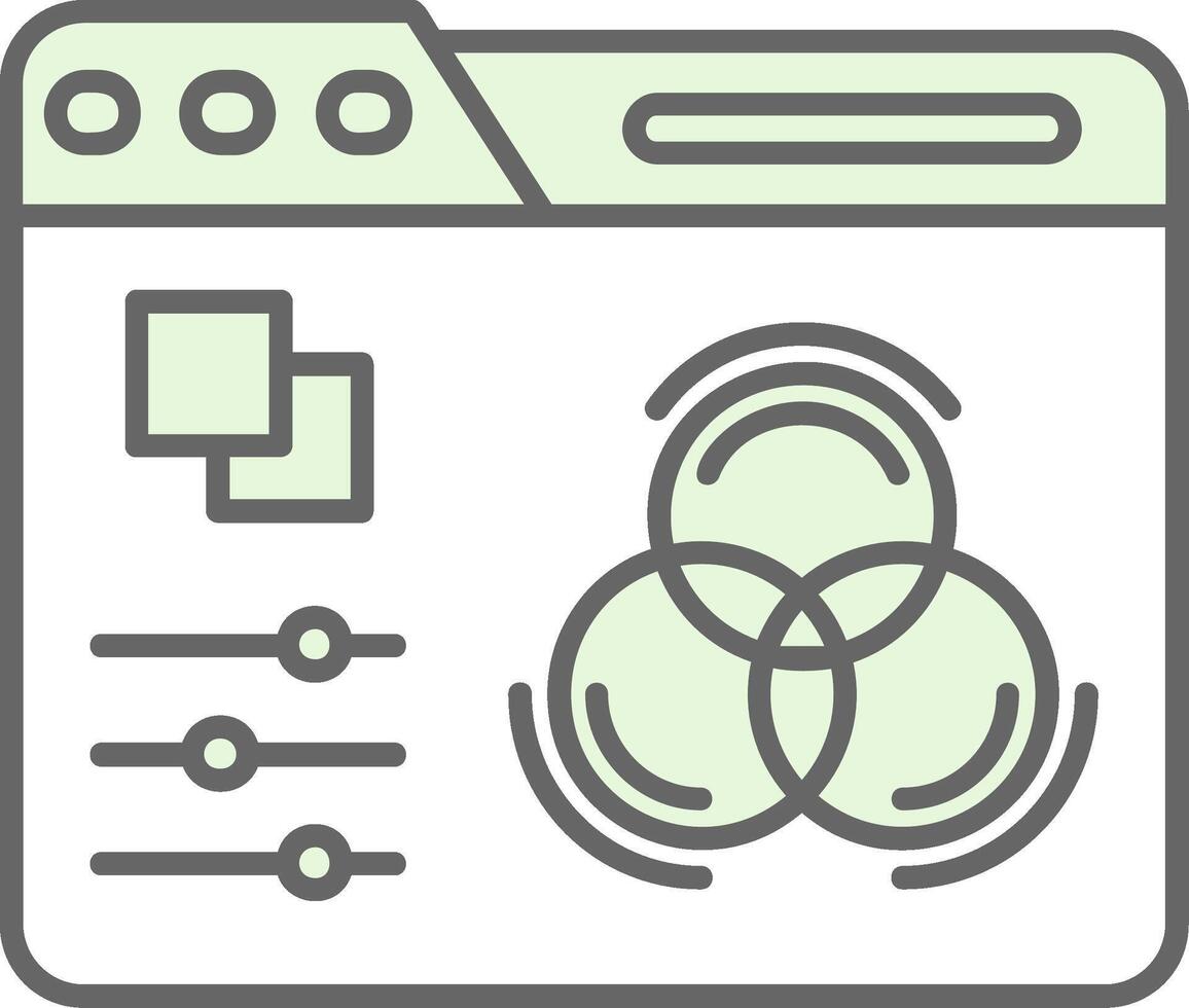 Color adjustment Green Light Fillay Icon vector